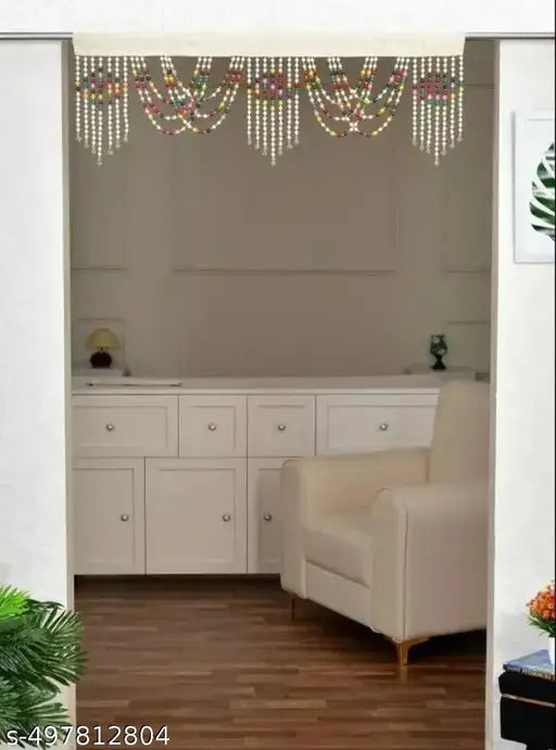 Fancy String Threads Beads Curtain| Transparent pearl Beads Curtains Torren 2  Feet| Door Curtain| Beads Multicolor Thread Door  Curtain|(4*2 Feet ,Set Of  1 Piece)