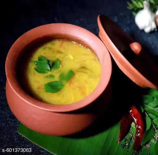 Handmade Clay Handi with Lid | Clay Handi for Curd, Curry, Dal & Biryani | (pack of 1)