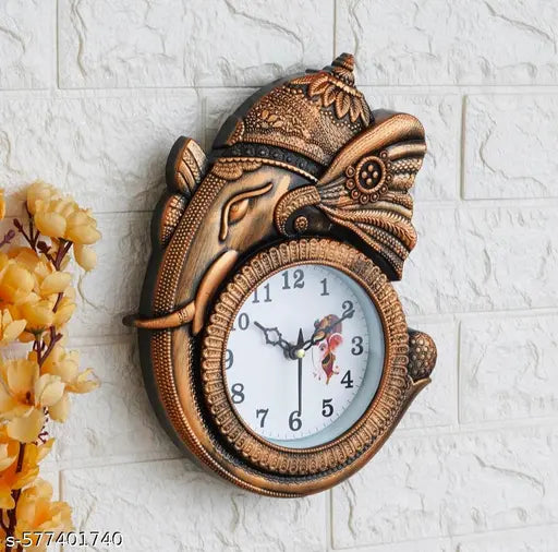 KUDIWAL CREATIONS COPPER GANESH JI WELL CLOCK