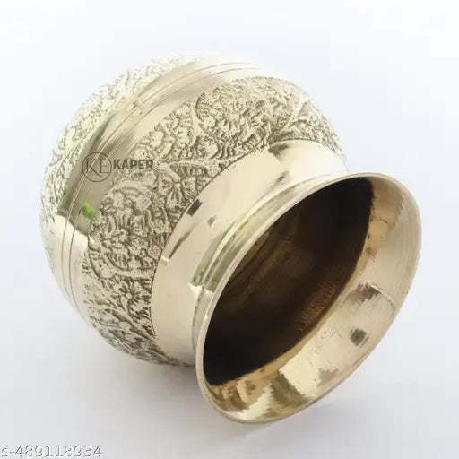 KAPER Kalash Lota for puja accessories Diwali Decorative Mandir or Temple Items Small Pooja Articles (3.4 Inches)