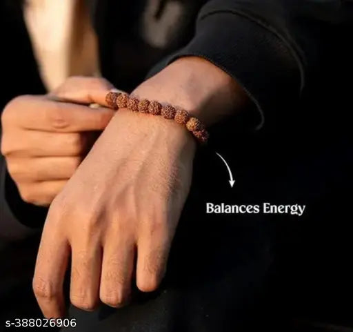 Original Panchmukhi Rudraksha 18 beads elastic hand braclet for men & women