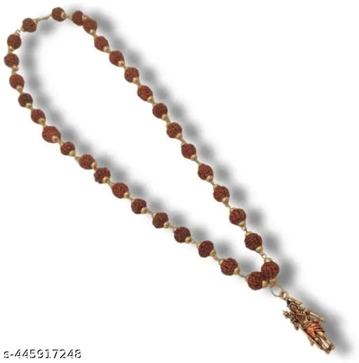 Most Beautiful Dotted Locket Pendant With 5 Mukhi Rudraksha Mala Model_Number_AQ0Z216