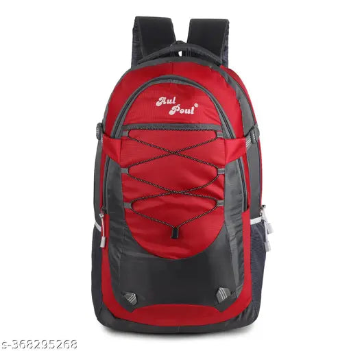 Large 35 L Black Casual Waterproof Laptop Bag/Backpack for Men Women Boys Girls/Office School College Teens & Students (red & frey)
