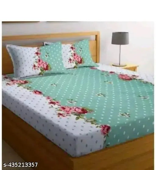 Bhuvik Cotton Double Bedsheet Set with 2 pillow covers (Bedsheet Size  90x100 ) (Pillow Size 28x18)
