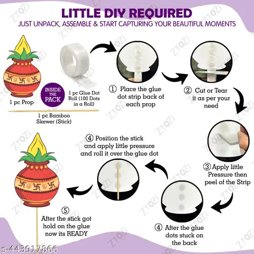 Zyozi® Happy Durga Puja Decorations Combo | BackDrop Decorations Items - Paper Banner, Photo Booth Props & Swirls Hangings | Decorative Items for Durga Puja (Pack Of 30)