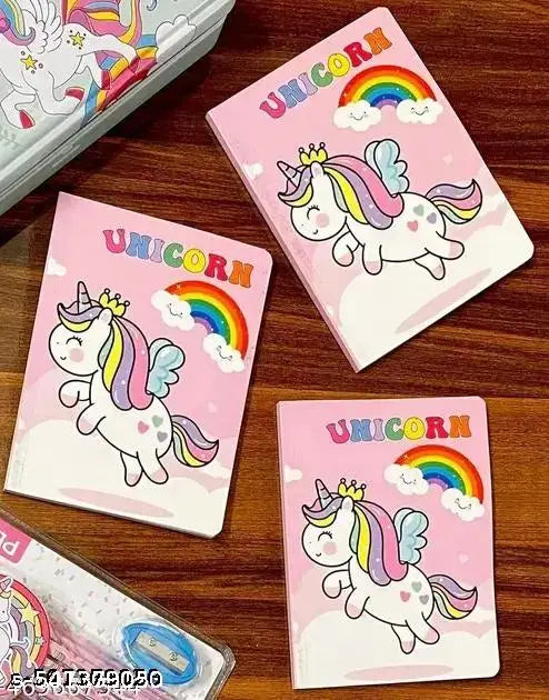 YASIS Unicorn Diary for girls, unicorn furry notebook for girls with fur pencil box, unicorn pen, unicorn bullet pencil , unicorn eraser