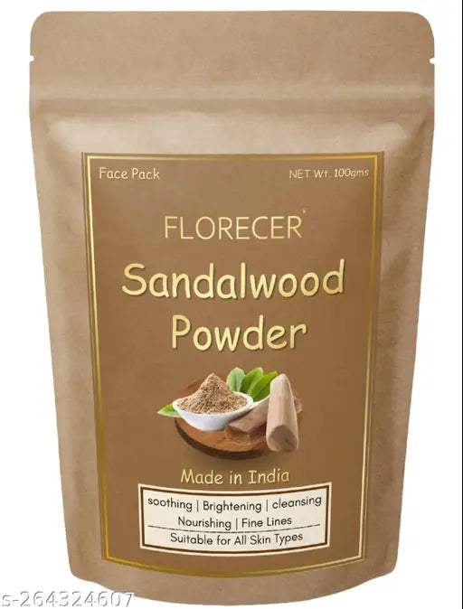 Florecer Sandalwood Powder | Sandalwood Powder For Face Pack| Sandalwood Powder For Face | Sandalwood Powder For Skin | All Skin Types | Organic | Chandan Powder | Chandan Powder For Face Pack-100 Grams