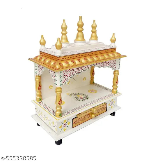 Indian Wood Arts Wall Mounted Wooden Temple – Perfect for Daily Worship at Home