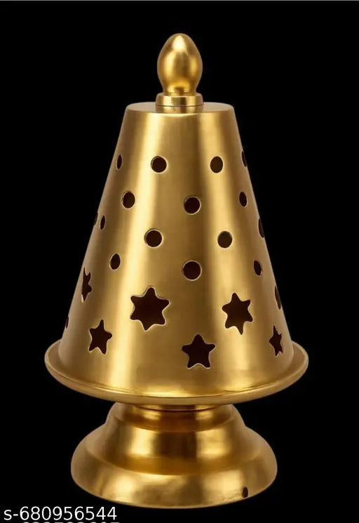 Metal cone incense lubaan gold