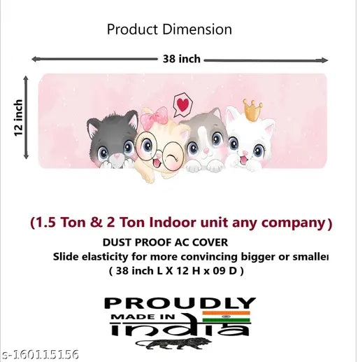 Designer AC Cover  1.5 Ton, New Printed Air Conditioning Dust Cover Folding Designer Ac Cover for Indoor Split Ac (1.5 ton 97 x 31 x 21 .5cm
