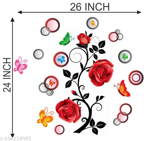 DivineDesigns Rose Branches & Swirls Wall Sticker