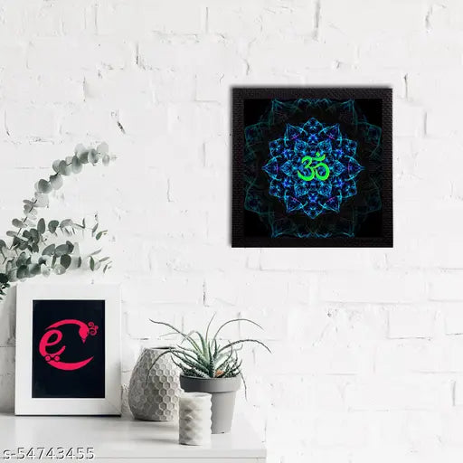 H'Decor Om Symbol Satin Matt Textured UV Art Painting