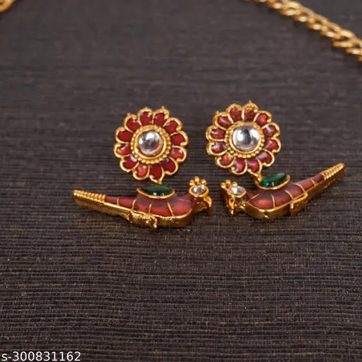 PREMIUM QUALITY MATTE FINISH AD STONE NECKLACE WITH EARRING