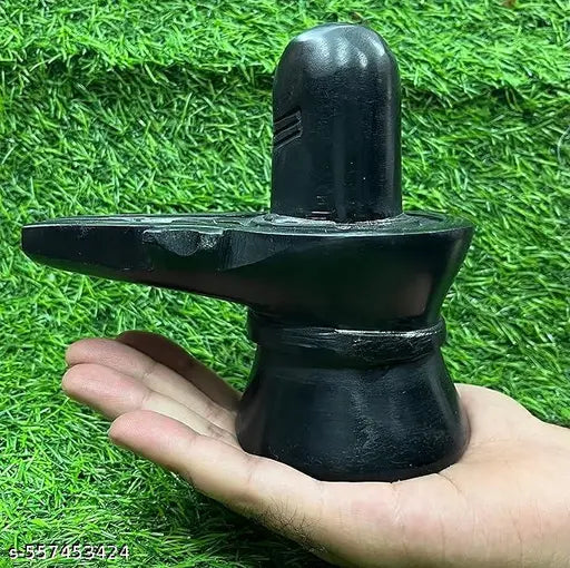 4 inch Marble Shivlinga Idol Black 400gram Marbel Shivling