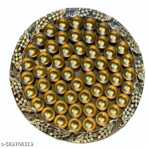 56 bhog brass finish thali