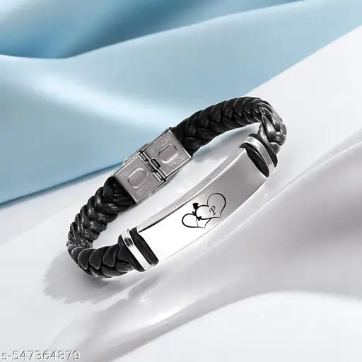 M Men Style Alphabet P Letter Braided Leather Weave Bracelets for Mens Women Buckle Clasp jewelry Genuine Bracelet Wristband Vintage Cuff Jewelry Friendship Couple  Black  SBr2025485