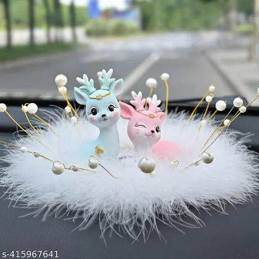 Animal Statue Gifts Crafts for Living Room Bedroom Cafe Blue Pink Home and Garden | Home Decor | Figurines Resin Figurine (Set Of 2)