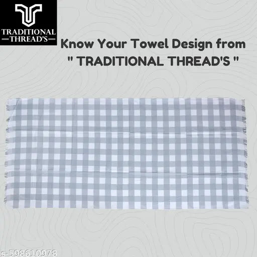 Traditional Thread's 100% Cotton Large Size Bath Towel | Ultra Soft,Absorbent,Light Weight & Quick Dry Towel for Bath, Travel, Gym, Beach |Towels for Bath Large Size | Cotton Towel | 30 X 60, Set of 2