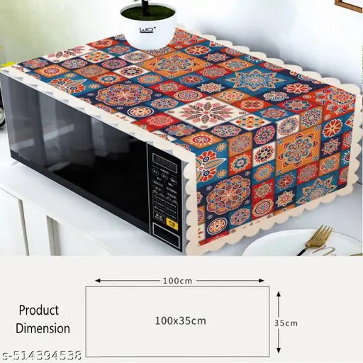 KITCREXA Waterproof Oven Cover, Microwave Oven Cover/Oven Top Cover/Microwave Oven Dust Proof Cover, Attractive Modern Design Kitchen decor Small Appliances Cover (100X35CM)