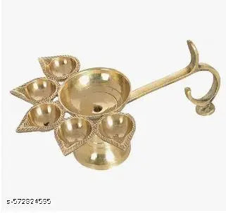 Pooja Special Crystal Pancharti Diya | 5 Jyoti Deep