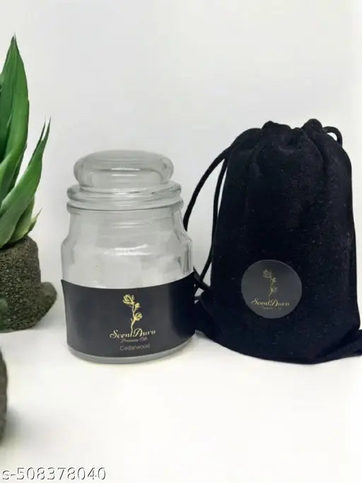 Gift Set Cedarwood Oil Infused Bhimseni Kapur with Tealight Diffuser