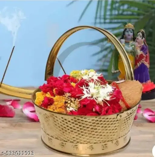 RING: Traditional metal Pooja Baskett
