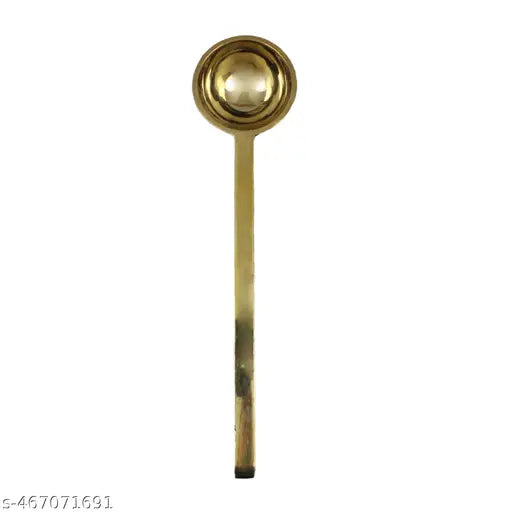Putrika Traditional Handcrafted Brass Ladle Spoon |Karandi | kuli Karandi | Heavy Guage Brass | Cooking and Serving Ladle | Spoon |Brass Karchi | kitchenware | cookware (Weight: 140g) (8 ")