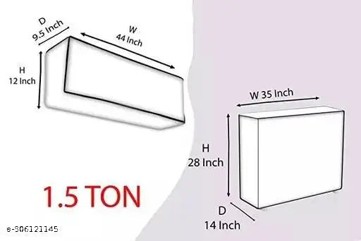 Deal Sasta New Black Color Split Ac Cover Set For 1.5 Ton Indoor and Outdoor Unit