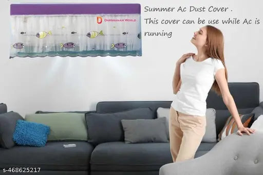 QUEDORIS Ac cover 1.5 Ton New Printed Air Conditioning Dust Cover Folding Designer Ac Cover for Indoor Split Ac (1.5 ton 97 x 31 x 21 .5cm