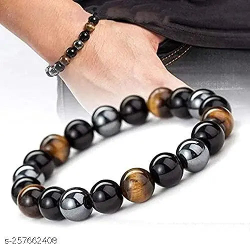 7 Body Chakras Healing Bracelet + Triple Protection Strong Healing Bracelet/Energy stone/Graceful Bracelet & Bangles/Original Stone Men/Women/Boys/Girls, Fashion Healing Accessories (Pack Of 2)