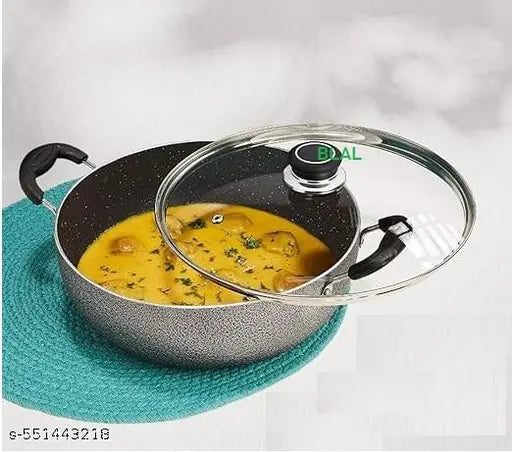 Blal 2.5L Non-Stick Aluminium 25cm Kadhai With Lid