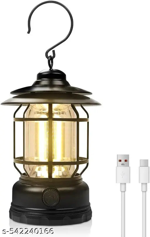 Lamp Camping Lantern Lamp Black Metal, Plastic Hanging Lantern  (17 cm X 9.4 cm, Pack of 1)