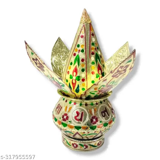 Meenakari Kalash Set For Home Decor For Pooja Kalash In Temple God Prayer And Also Wedding Pooja/Aluminum Meenakari Work Lota Kalash Set