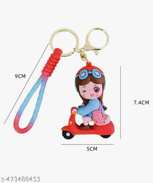 Greyhorse Cute Girl Keychains |Jumbo Size Keychains With Strap and bag charm| Big Size keychains| Washable Keychains