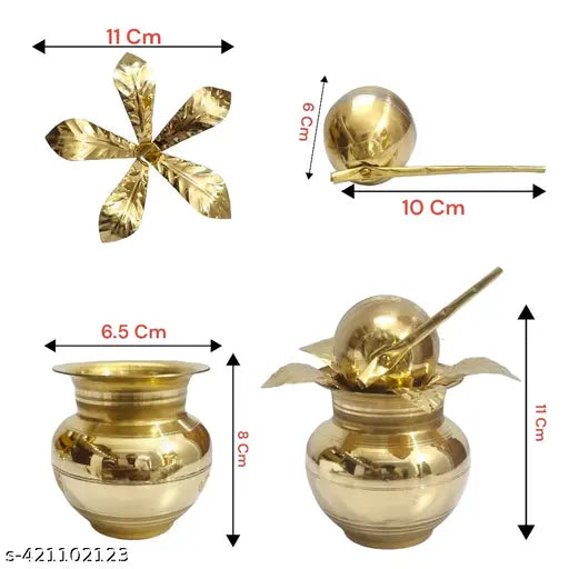 Divine Bazaar Brass Mangal Kalash for Pooja