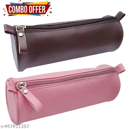 FanDream COMBO Multi-Utility FOAM Pencil Case, School & College Supply for Students, Stationery case, Multi-Functional Pen/Pencil & Stationary for Kids, Boys & Girls, A Good Birthday & Return Gift (PINK/BROWN).