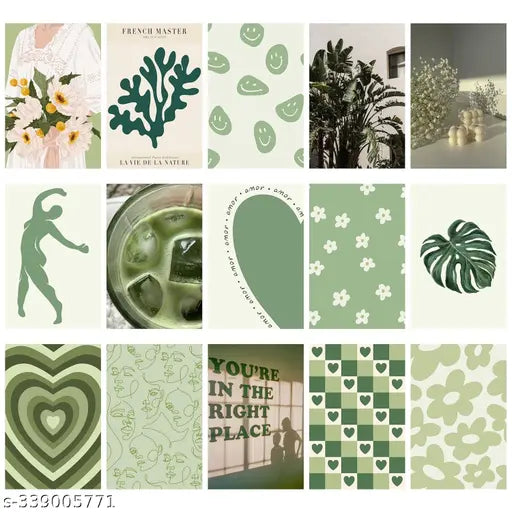 ThePosterMart -Photo Wall Collage Kit | 4x6 inch each | 30 PCS Green Aesthetic collection, Exhibition Poster Room Decor Aesthetic, Matisse Wall Art for Room Décor, Posters for Room Decoration