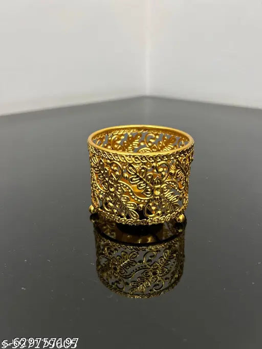 Golden Metal Filigree Votive T-Light Candle Holder | Intricate Floral Design Decorative Table Accent | Gifting/Home Decor