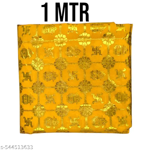 1 Mtr Size Pooja Aasan Cloth/Chowki Aasan Kapda Mat for Puja Table, Puja Home Mandir and Temple Pack Of 3