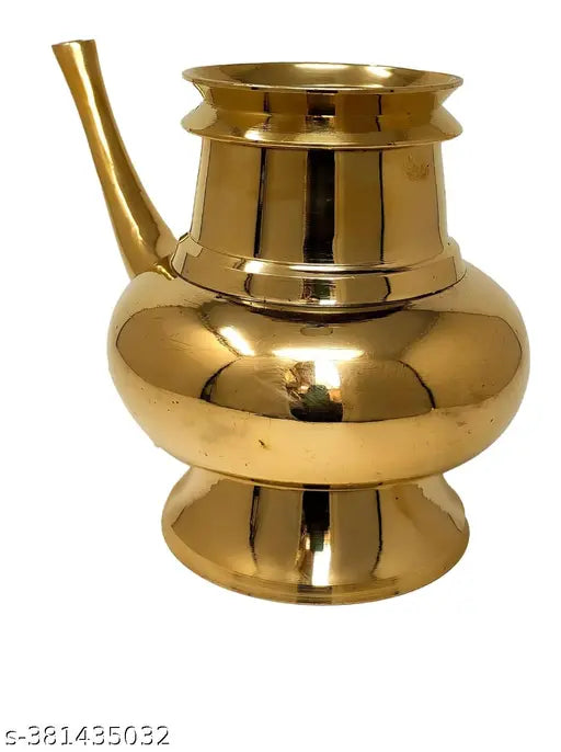 Arembi Decor Brass 3.5 inches Puja Lota Lutiya Kalash Pooja Room Decor Kerala Holy Kindi