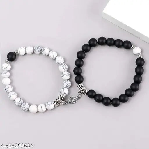 Handshake Bead Bracelet,Couple Bracelet, Believe In Love, Spread Love, Block Negativity, Crystal Bracelet, Pearls Bracelet And Shining Beads For Blessings, Best friends And Soulmate For Unisex