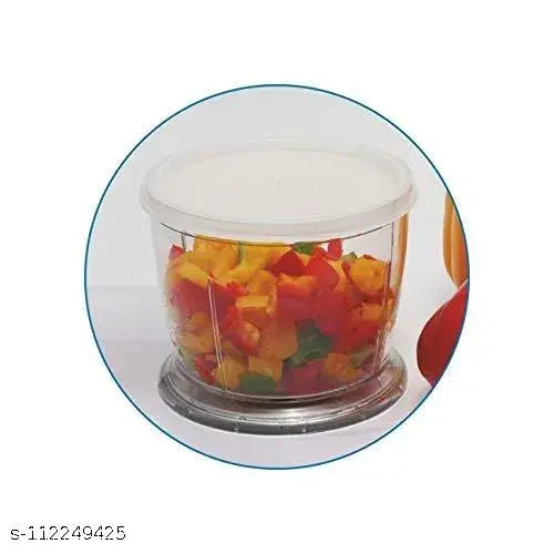 Kitchen4U - 250 watt Multi Functional Mini Vegetable Chopper Capacity 500 ml White with Silicon Spatula Brush(pack of 3)