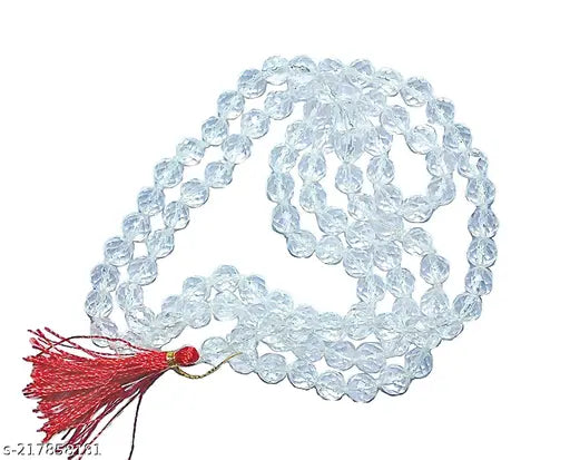 Haridwar Divine | Sphatik Jaap mala for Pooja & Wearing/Holding (108+1 Beads) (Astrology) Real Sphatik Japa mala For Mantra Jaap, Temple, Worship