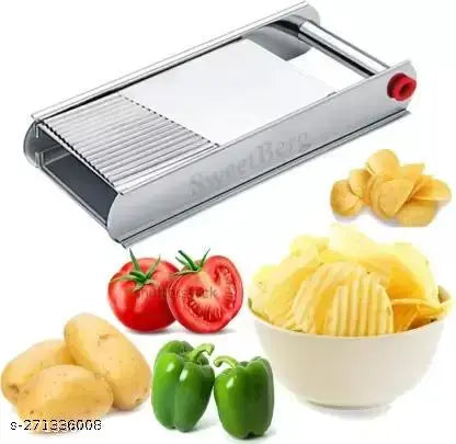 Kitchen Chopper Premium Vegetable and Fruit/Chips, Potato Slicer Maker Multipurpose (White)