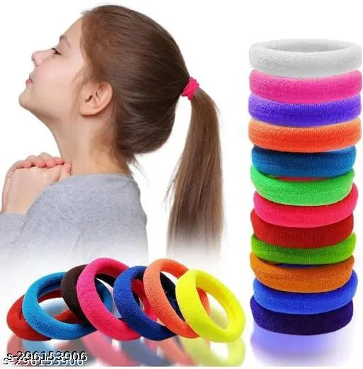 Stylish trendy fashion elegant multicolour rubber band scrunchies for girls ponytail 72 Pieces with attractive box packaging Multicolor color Nylon thalamudi kattu/thalamudi bandham/Jada Bandlu/Muti pattaikal/hair baandukal/Kudalu byandgalu/Hair byandgalu