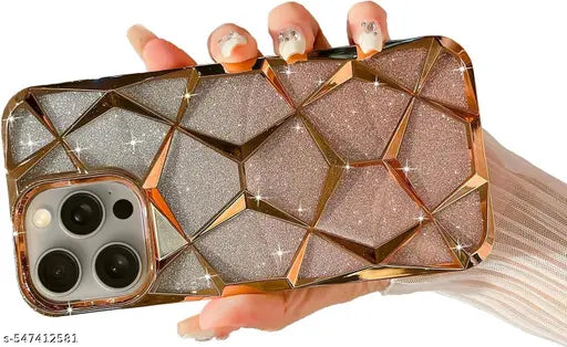 vivo Y16 Luxury Electroplated Geometric 3D Cube, Bling Shiny Soft TPU Clear Shockproof Women Girls Protective back Cover case