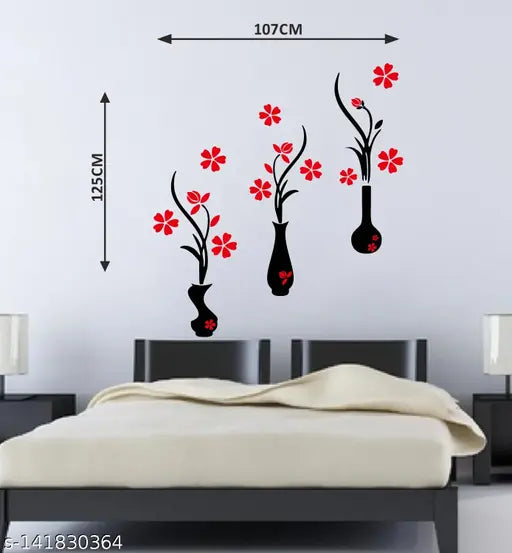 Stickerberry beautiful Flower Pot wall sticker 125 CM X 107 CM