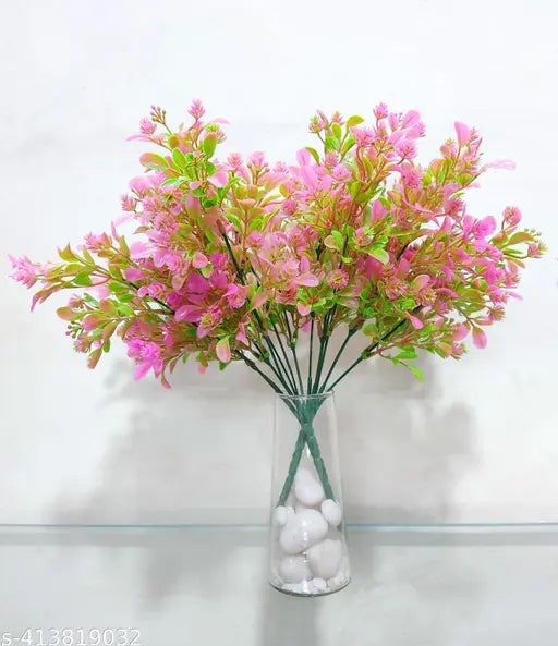 artificial flowers for decoration | (34 Cm, Pack of 2, Flower Bunch, 7 Stem)