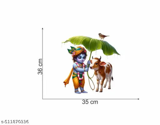 vcreate decor , baby krishna with cow