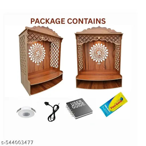 Mangal beautiful 20 inches tall, 13.5 inch wide , 7.5 inch deep wooden pooja temple for home and office | Pooja mandir for home and office | rented house | small house (20 Inches height) pooja mandir | mandir | temple | wooden temple | mandir lakdi ka | p